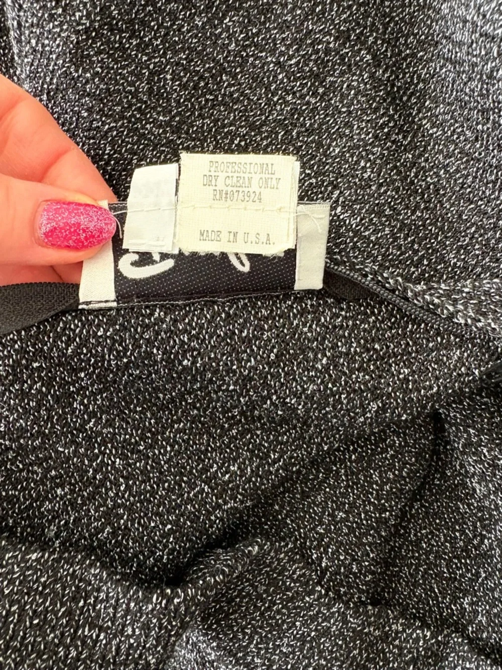 𝅺TOULA Vintage Wool Blend Sweater Dress Cuffed Sleeve Hand Knit Grey *FLAW* - Picture 9 of 16